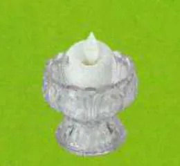 Cốc nến hoa sen HS-03 (Pha lê hồng, dùng điện)